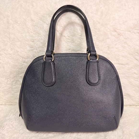 Coach Prince Street Mini Satchel Crossgrain Leather Blue - Picture 2 of 15